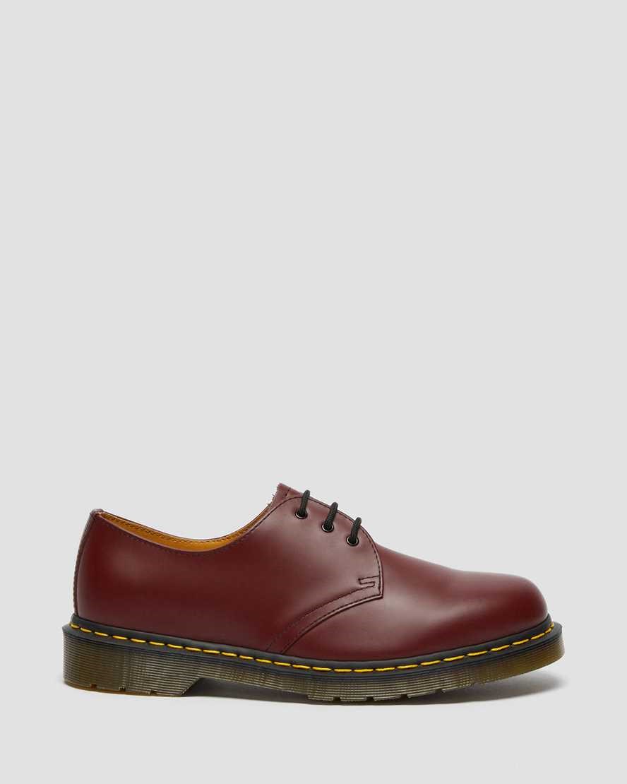 Men's Dr Martens 1461 Smooth Leather Oxford Shoes Cherry Red Smooth Leather | 983FJTEIN