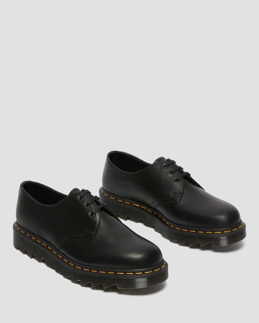 Men's Dr Martens 1461 Ziggy Leather Oxford Shoes Black Luxor | 076KCOIJA