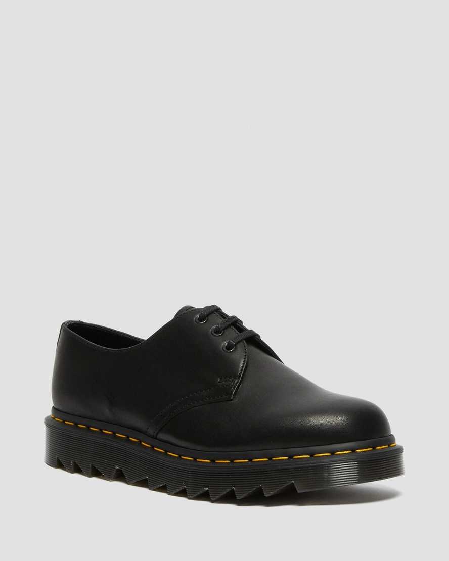 Men\'s Dr Martens 1461 Ziggy Leather Oxford Shoes Black Luxor | 076KCOIJA