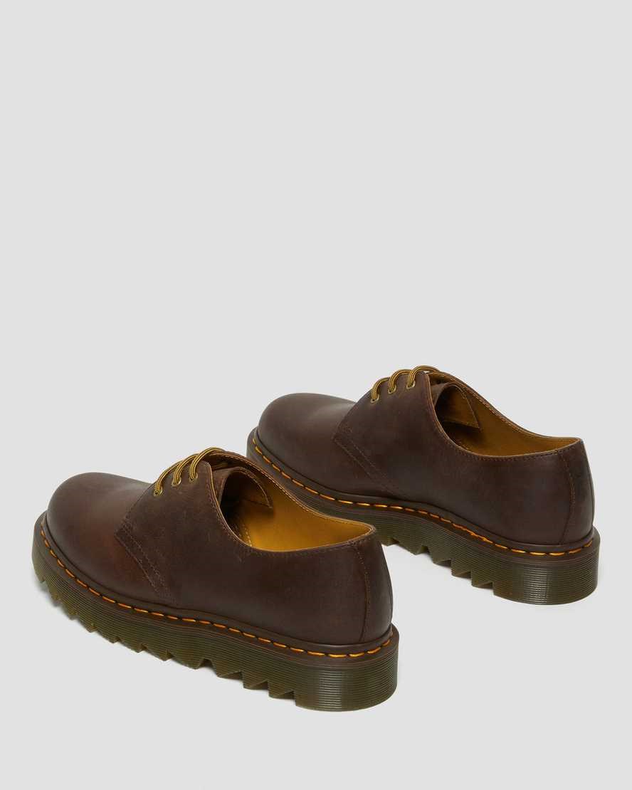 Men's Dr Martens 1461 Ziggy Leather Oxford Shoes Dark Brown Crazy Horse Leather | 273VADGPH