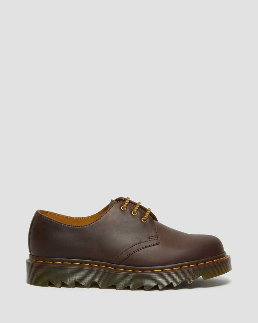 Men's Dr Martens 1461 Ziggy Leather Oxford Shoes Dark Brown Crazy Horse Leather | 273VADGPH