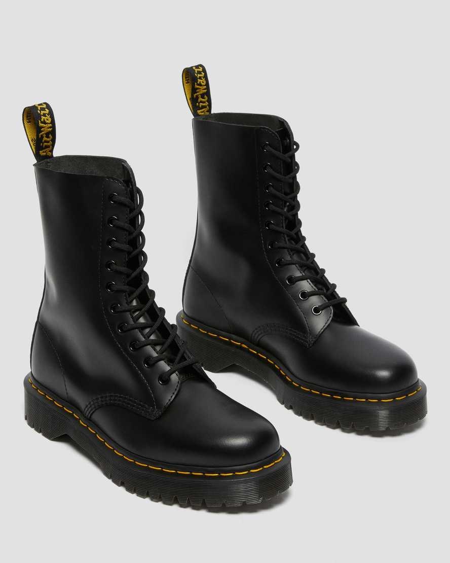 Men's Dr Martens 1490 Bex Smooth Leather Mid Calf Boots Black Smooth Leather | 074YQEWXL