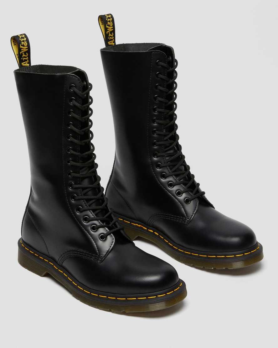 Men's Dr Martens 1914 Smooth Leather Lace Up Boots Black Smooth Leather | 104SURAKV