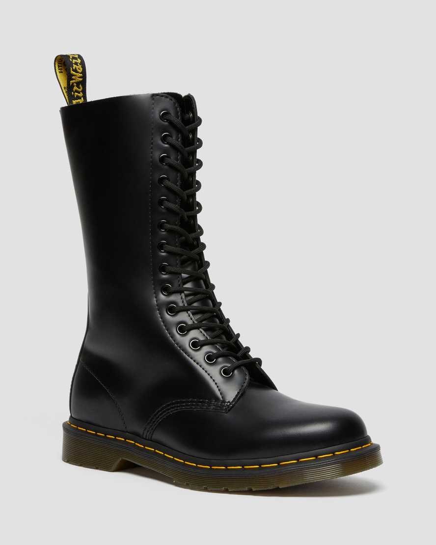 Men\'s Dr Martens 1914 Smooth Leather Lace Up Boots Black Smooth Leather | 104SURAKV