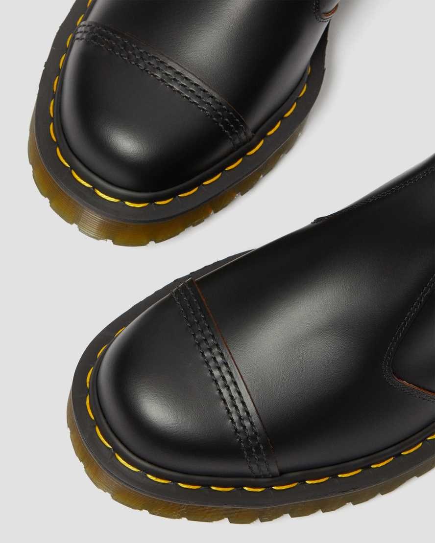 Men's Dr Martens 2976 Bex Made in England Toe Cap Chelsea Boots Black Quilon | 972MELFPN