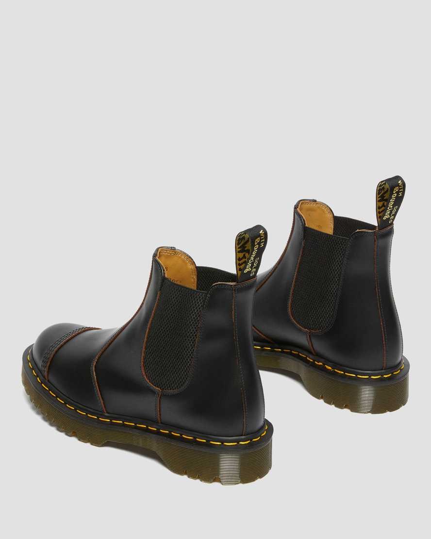 Men's Dr Martens 2976 Bex Made in England Toe Cap Chelsea Boots Black Quilon | 972MELFPN