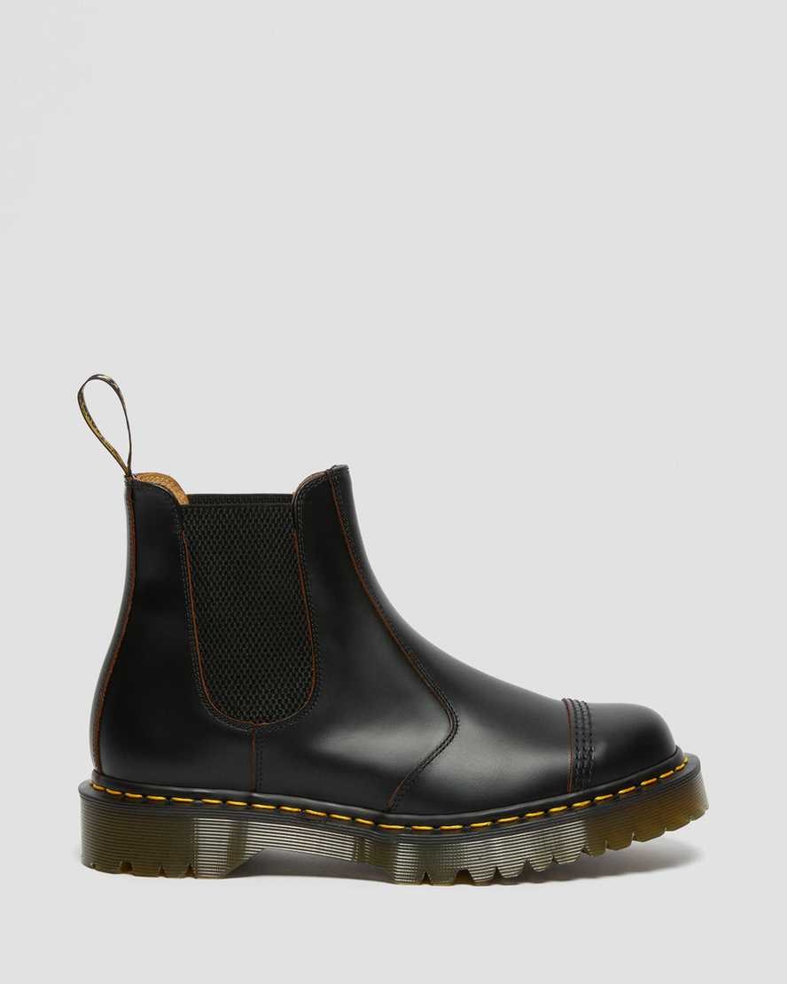 Men's Dr Martens 2976 Bex Made in England Toe Cap Chelsea Boots Black Quilon | 972MELFPN