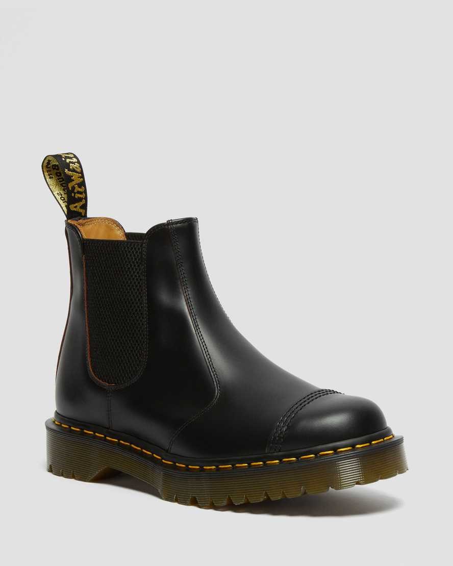 Men\'s Dr Martens 2976 Bex Made in England Toe Cap Chelsea Boots Black Quilon | 972MELFPN