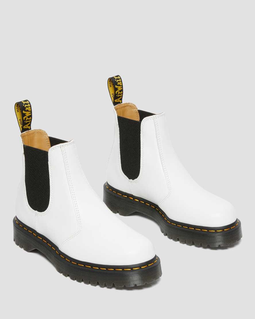 Men's Dr Martens 2976 Bex Smooth Leather Ankle Boots White Smooth Leather | 612FRTZMU