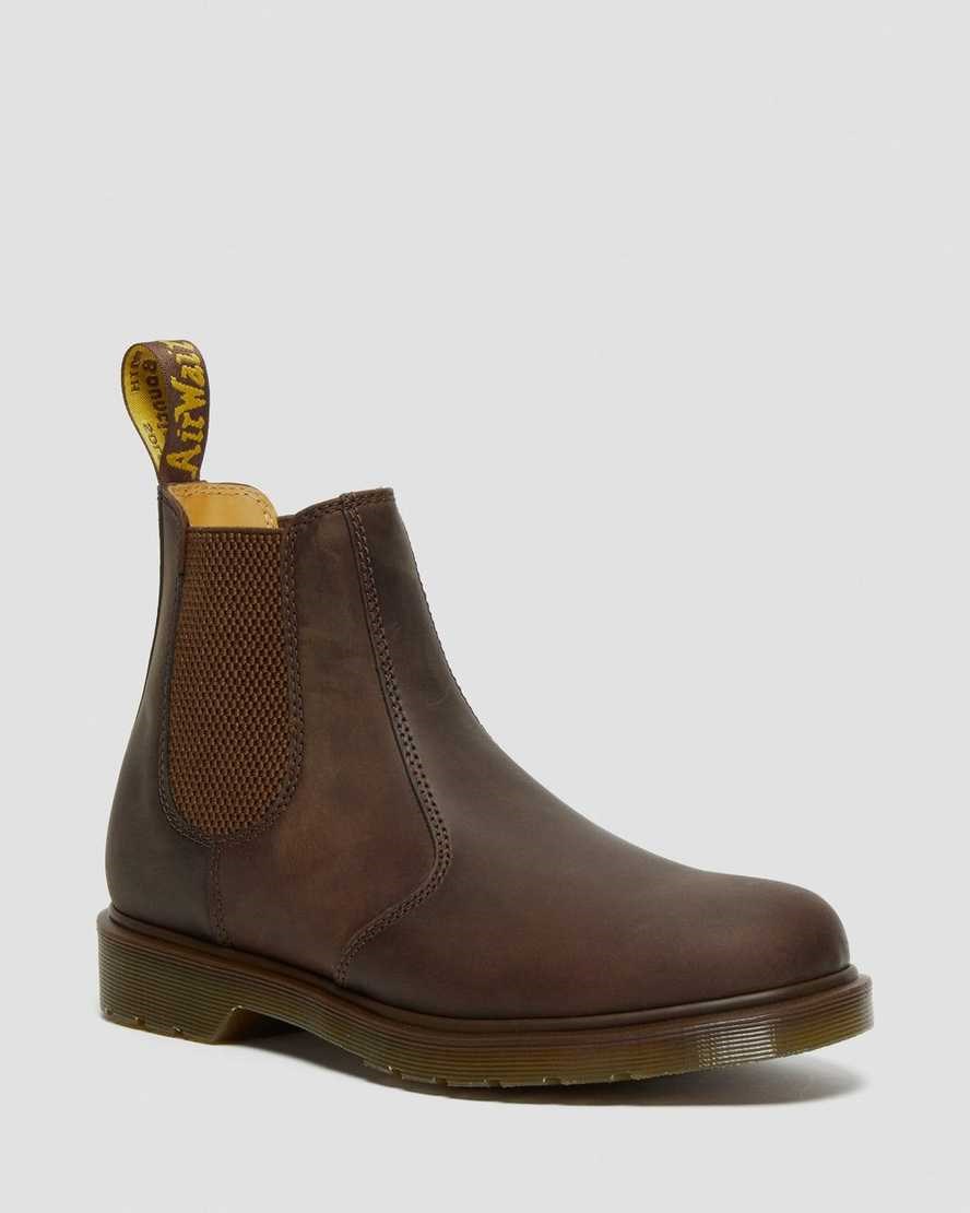 Men's Dr Martens 2976 Crazy Horse Leather Ankle Boots Brown Crazy Horse Leather | 481DGKRJL