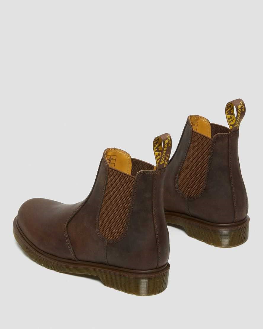 Men's Dr Martens 2976 Crazy Horse Leather Chelsea Boots Brown Crazy Horse Leather | 756GRSWFI