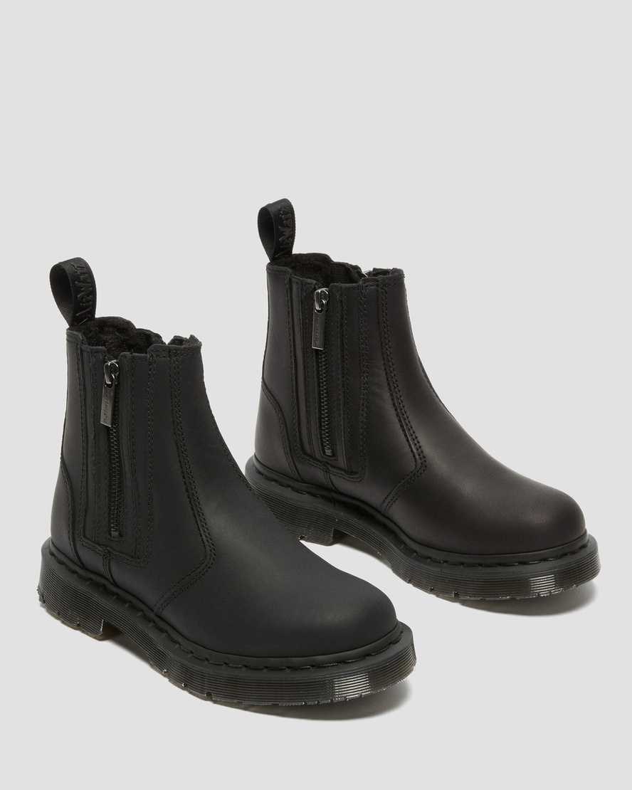 Men's Dr Martens 2976 DM's Wintergrip Zip Up Boots Black Snowplow | 105RZFIUN