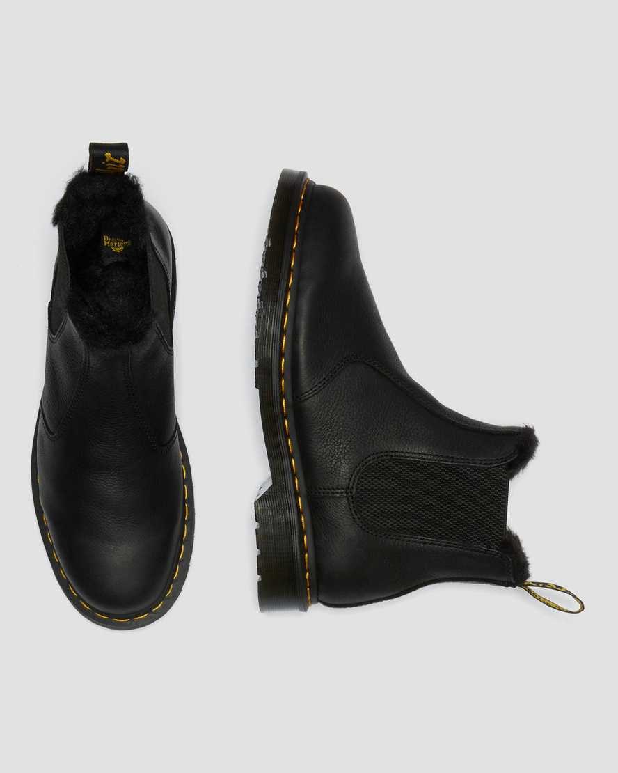 Men's Dr Martens 2976 Faux Fur Lined Chelsea Boots Black Ambassador | 326SGAJDM