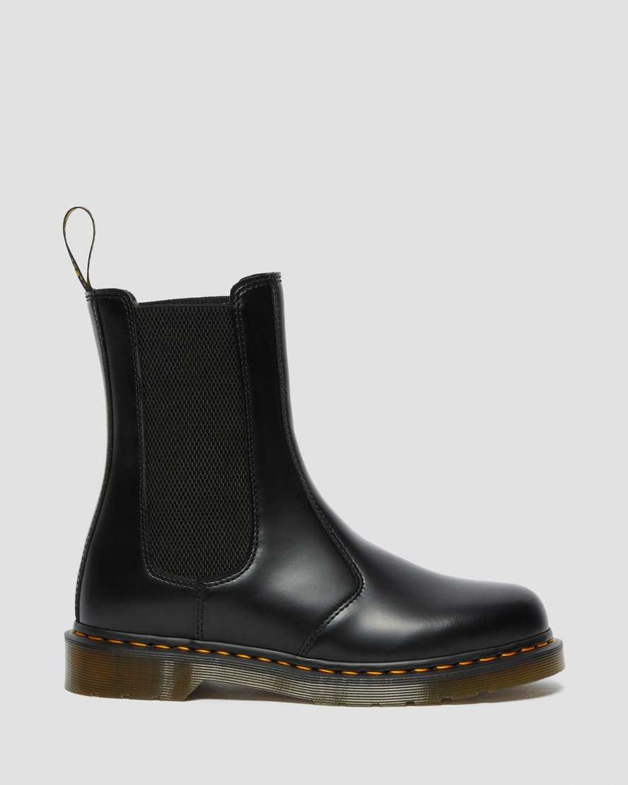 Men's Dr Martens 2976 Hi Smooth Leather Chelsea Boots Black Smooth Leather | 536IWOUHG