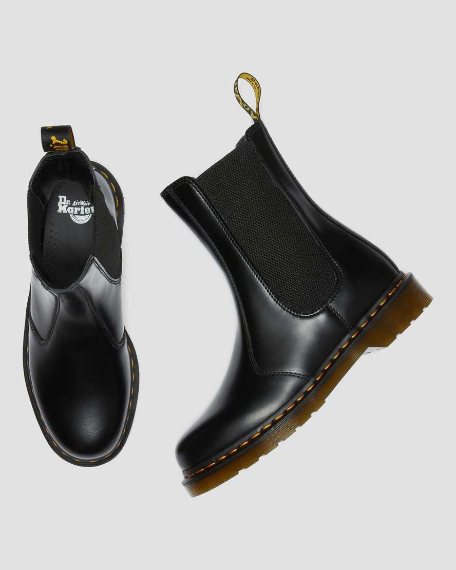 Men's Dr Martens 2976 Hi Smooth Leather Chelsea Boots Black Smooth Leather | 536IWOUHG