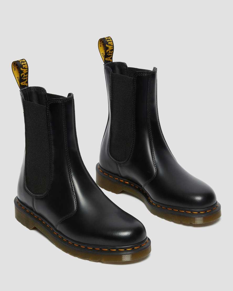 Men's Dr Martens 2976 Hi Smooth Leather Chelsea Boots Black Smooth Leather | 536IWOUHG