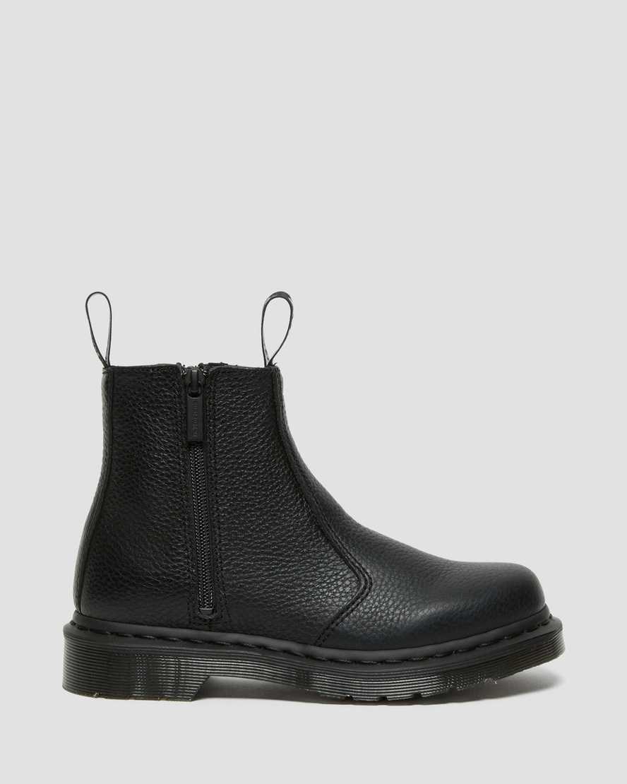 Men's Dr Martens 2976 Leather Zip Up Boots Black Milled Nappa Leather | 763KBHYJF