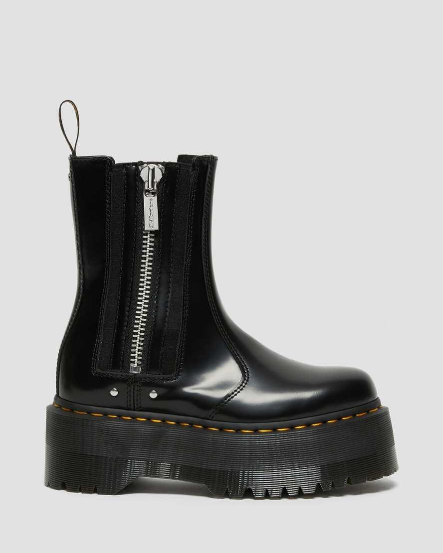 Men's Dr Martens 2976 Max Leather Platform Zip Up Boots Black Buttero Leather | 847WOKDGJ