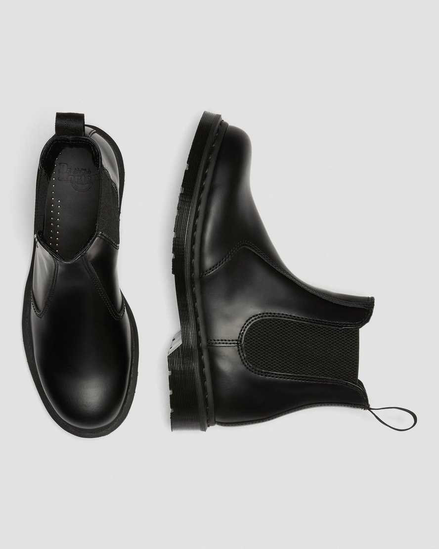 Men's Dr Martens 2976 Mono Smooth Leather Chelsea Boots Black Smooth Leather | 462SEHNJT