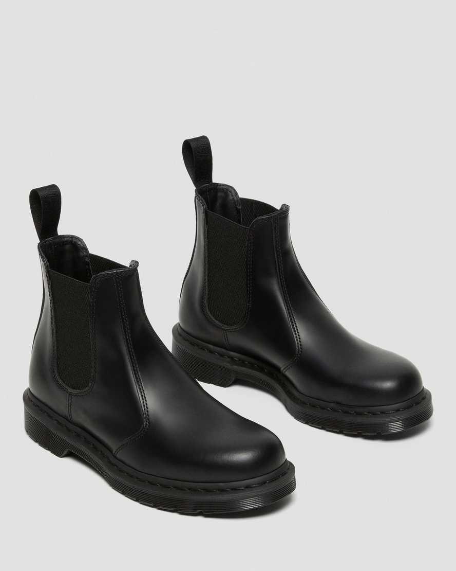 Men's Dr Martens 2976 Mono Smooth Leather Chelsea Boots Black Smooth Leather | 462SEHNJT