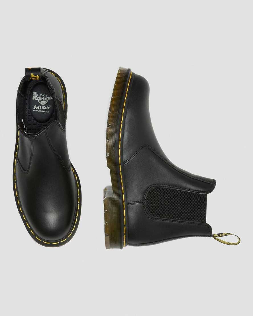 Men's Dr Martens 2976 Slip Resistant Leather Ankle Boots Black Industrial Full Grain | 380UGMZID