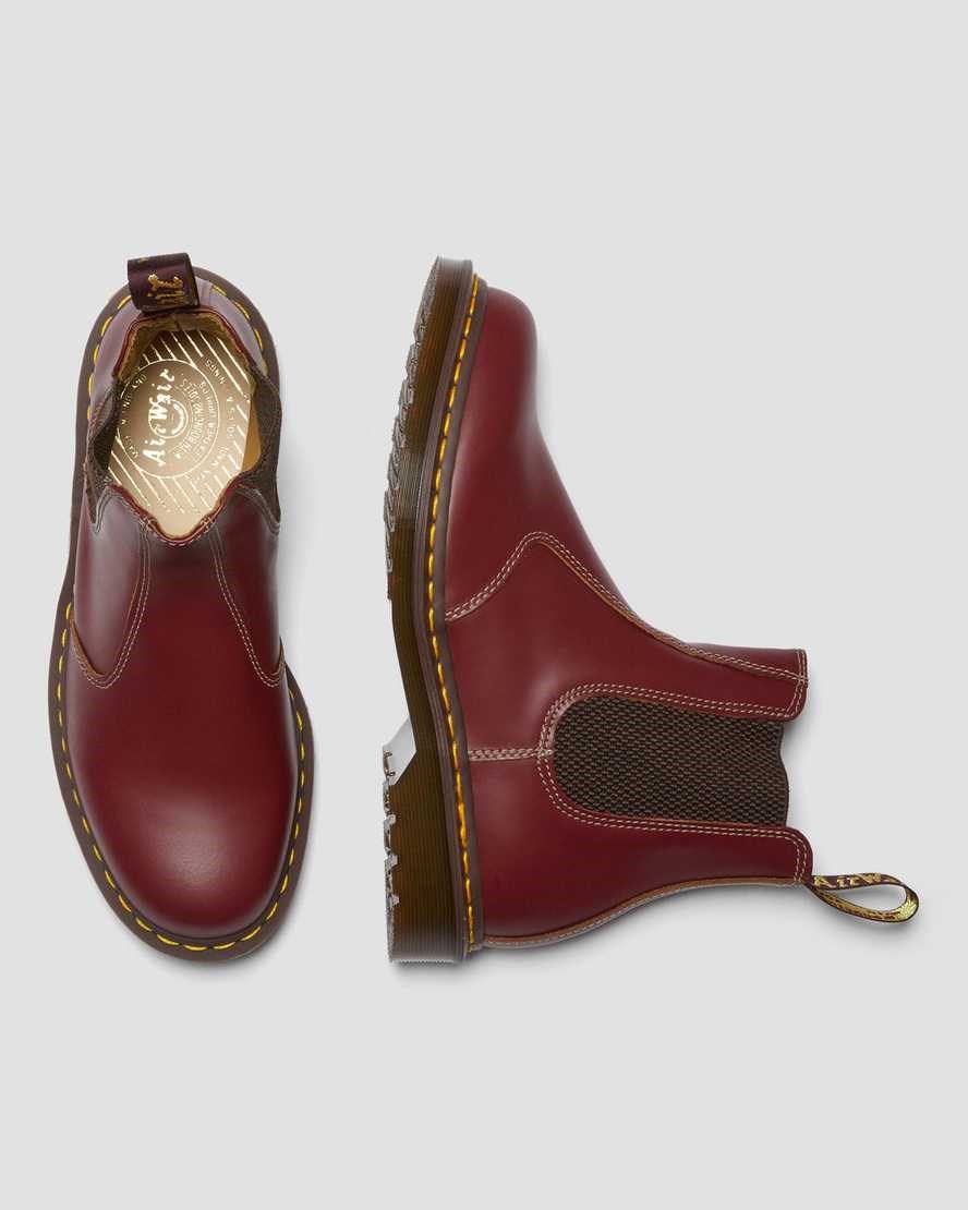 Men's Dr Martens 2976 Vintage Made In England Chelsea Boots Red Quilon | 768WZIPUS