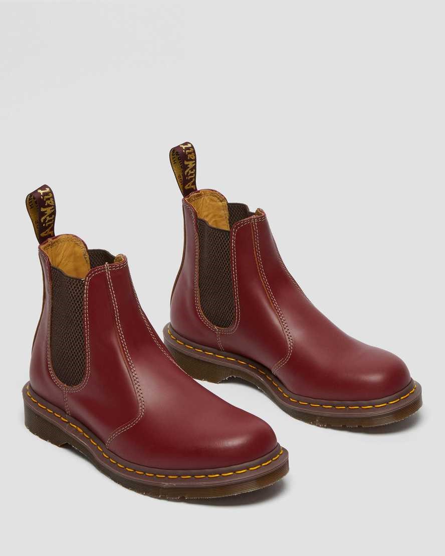 Men's Dr Martens 2976 Vintage Made In England Chelsea Boots Red Quilon | 768WZIPUS