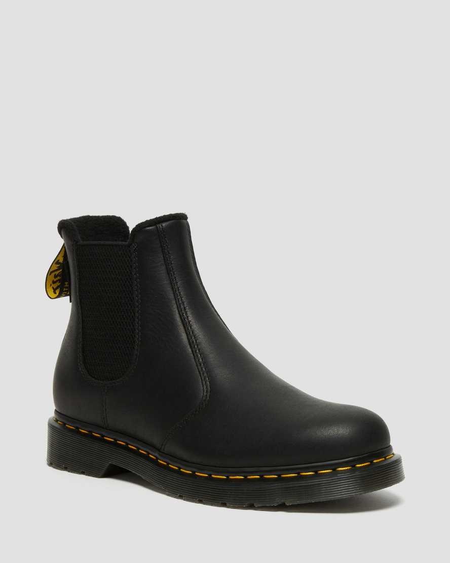 Men\'s Dr Martens 2976 Warmwair Leather Ankle Boots Black Valor Wp | 084PUKQBT