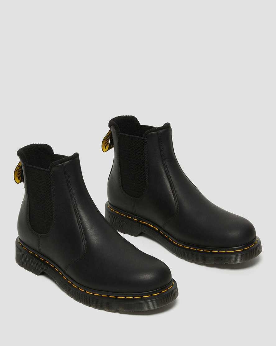 Men's Dr Martens 2976 Warmwair Leather Chelsea Boots Black Valor Wp | 237ISWLKR