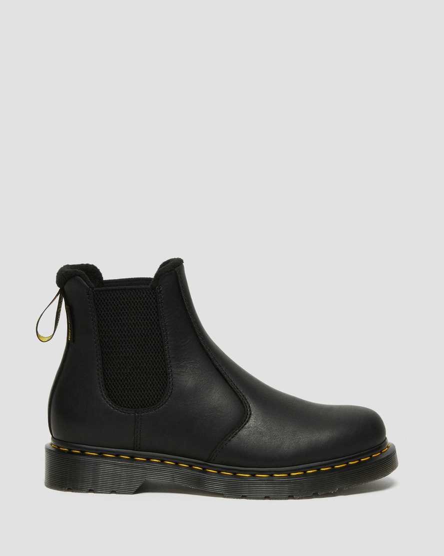 Men's Dr Martens 2976 Warmwair Leather Chelsea Boots Black Valor Wp | 237ISWLKR