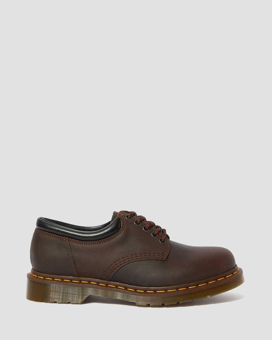 Men's Dr Martens 8053 Crazy Horse Leather Oxford Shoes Brown Crazy Horse Leather | 069TMSVFN