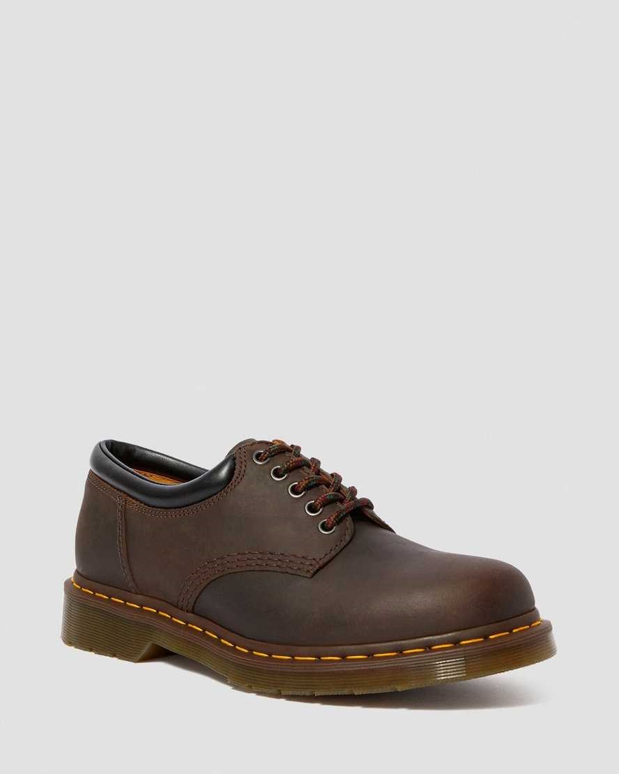 Men's Dr Martens 8053 Crazy Horse Leather Oxford Shoes Brown Crazy Horse Leather | 069TMSVFN