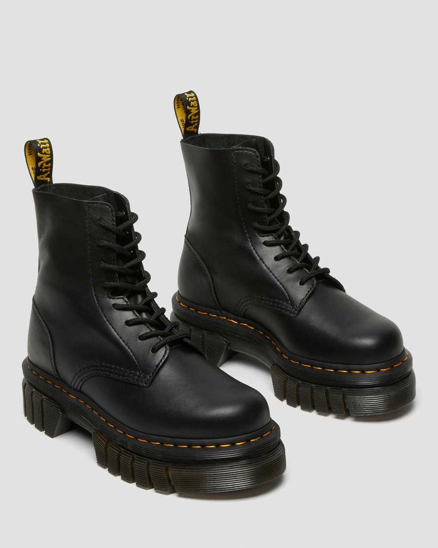 Men's Dr Martens Audrick Nappa Leather Platform Ankle Boots Black Nappa Lux | 862FKTIUV