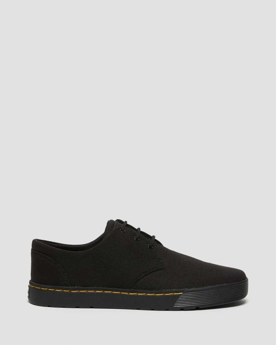 Men's Dr Martens Cairo Low Canvas Oxford Shoes Black Canvas | 043WIXFUP