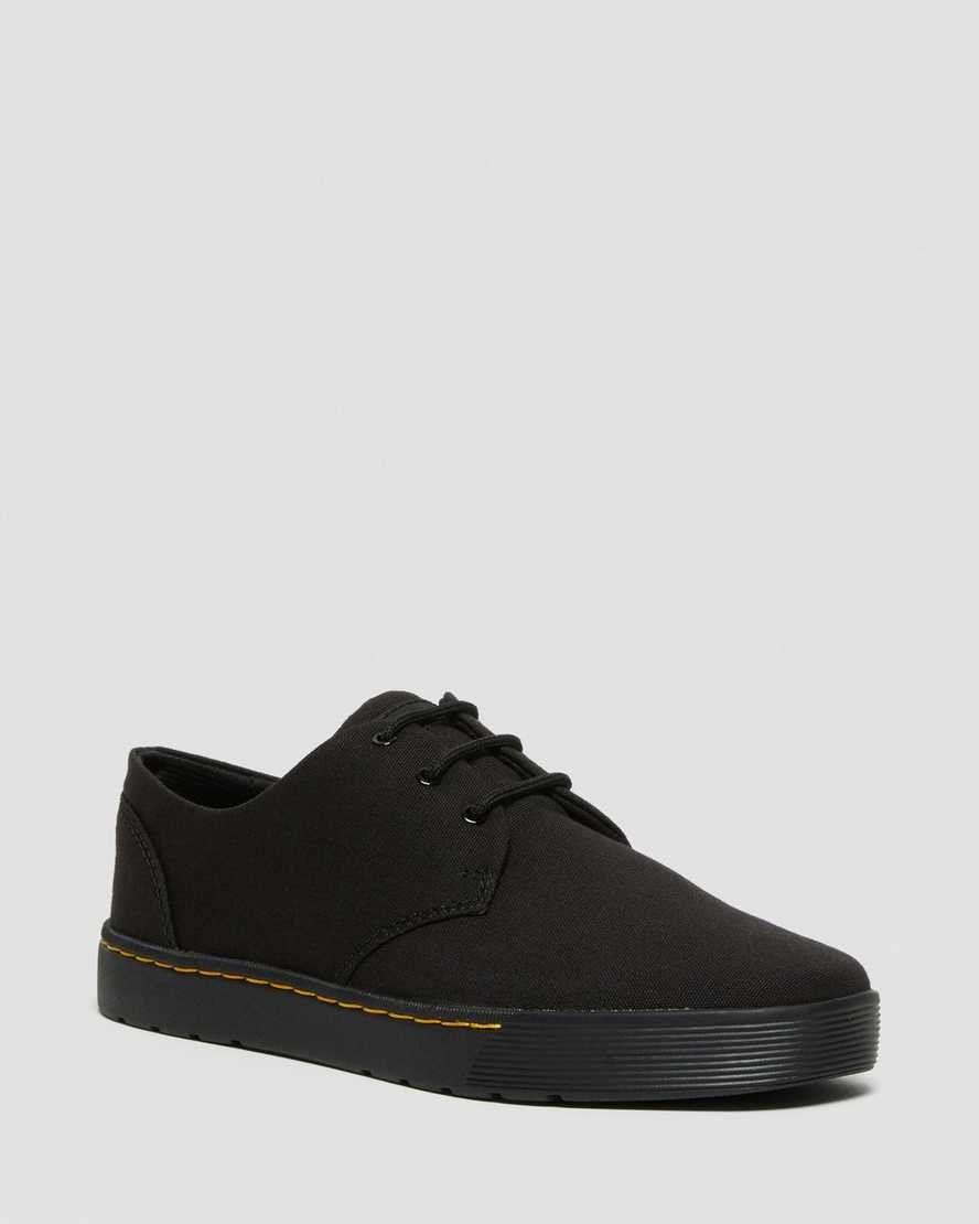 Men\'s Dr Martens Cairo Low Canvas Oxford Shoes Black Canvas | 043WIXFUP