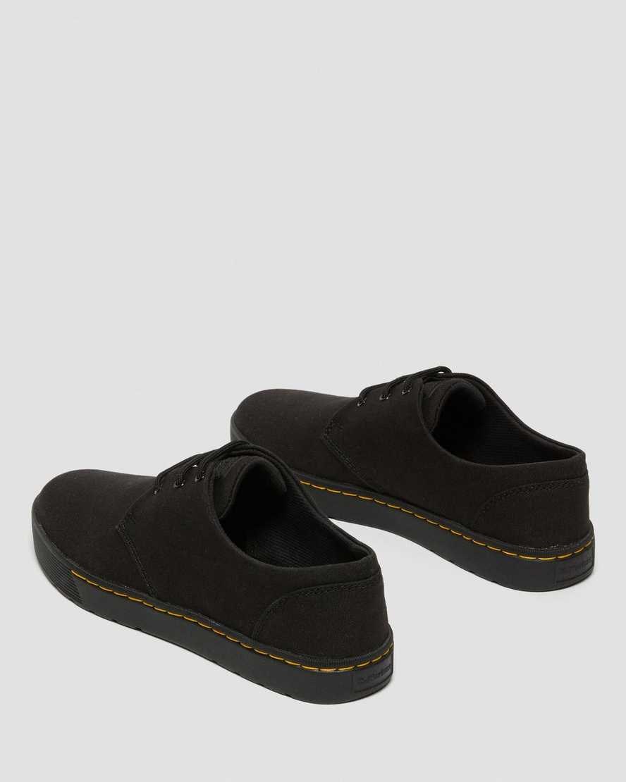 Men's Dr Martens Cairo Low Canvas Shoes Black Canvas | 163KMZUCH