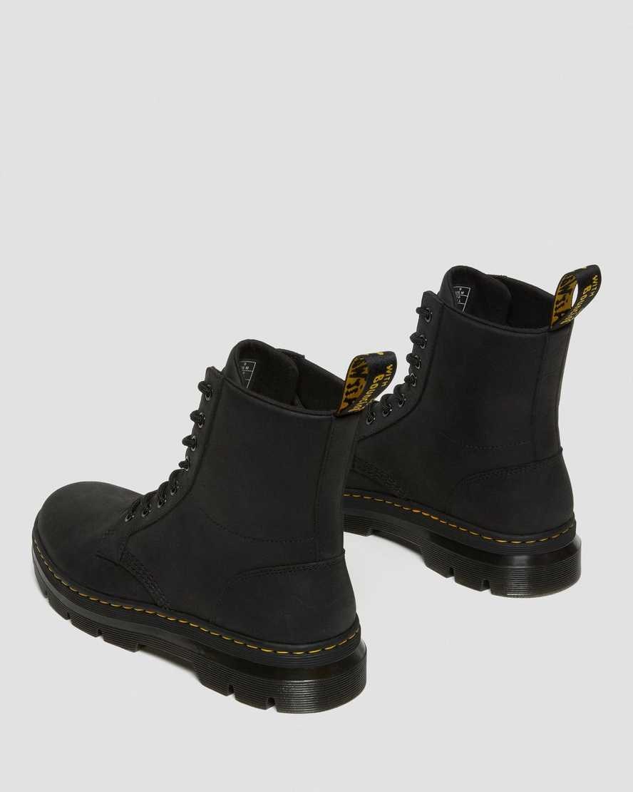 Men's Dr Martens Combs Leather Ankle Boots Black Wyoming | 928FPDLZM