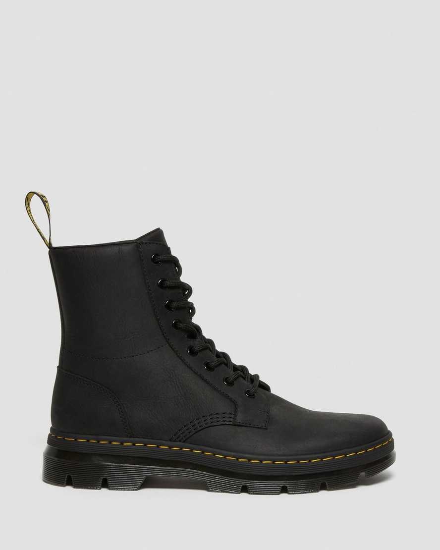 Men's Dr Martens Combs Leather Ankle Boots Black Wyoming | 928FPDLZM