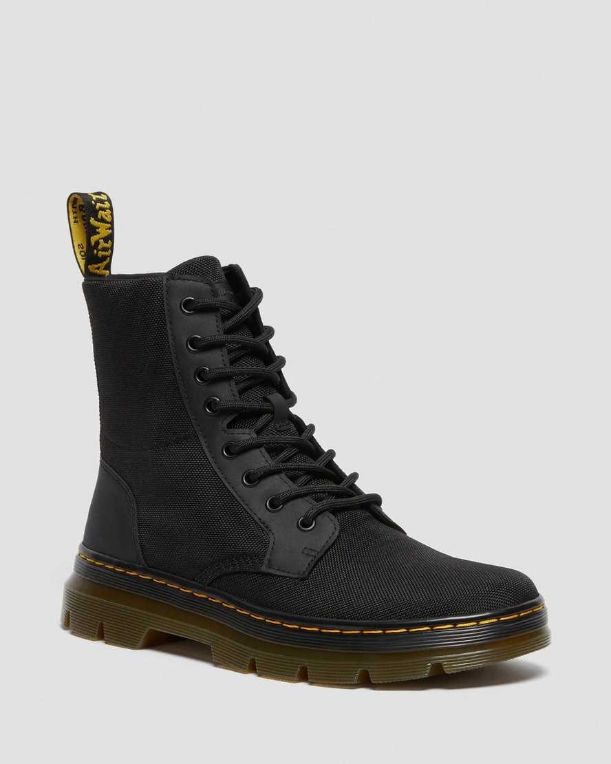 Men's Dr Martens Combs Poly Lace Up Boots Black Extra Tough Poly | 543DPXRQE