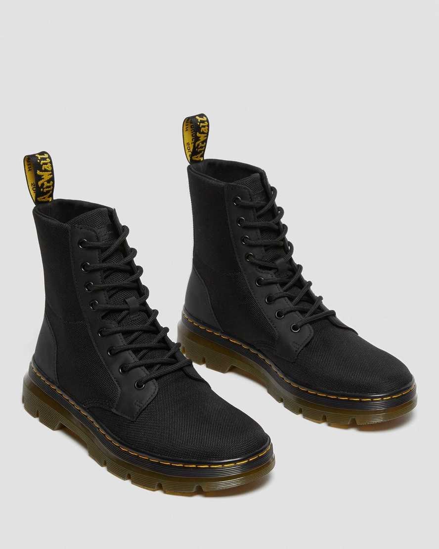 Men's Dr Martens Combs Poly Lace Up Boots Black Extra Tough Poly | 543DPXRQE