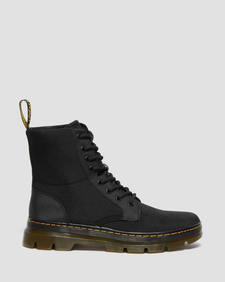 Men's Dr Martens Combs Poly Lace Up Boots Black Extra Tough Poly | 543DPXRQE