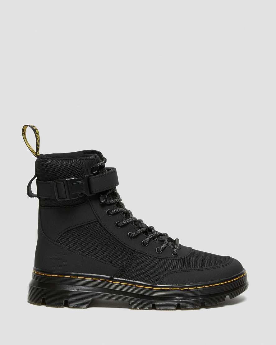 Men's Dr Martens Combs Tech Extra Tough Poly Lace Up Boots Black Extra Tough Nylon | 368ECMJQI