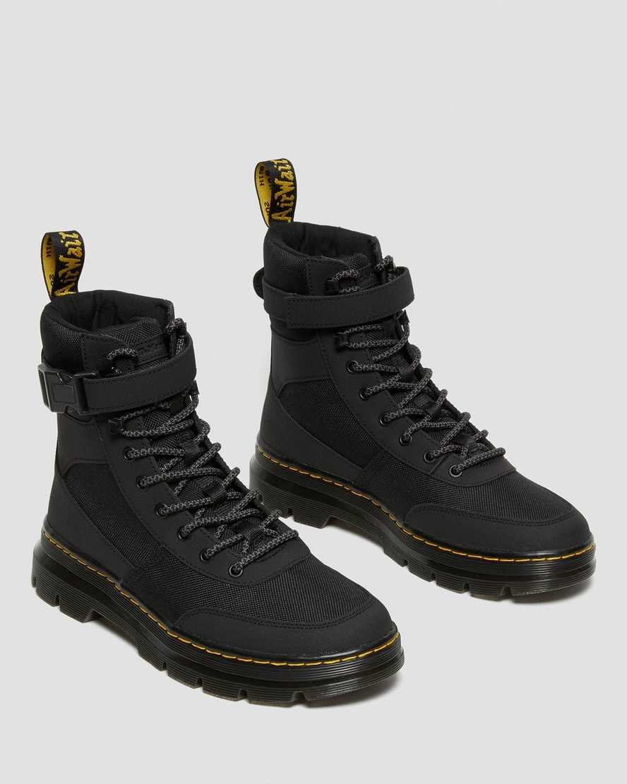 Men's Dr Martens Combs Tech Extra Tough Poly Lace Up Boots Black Extra Tough Nylon | 368ECMJQI