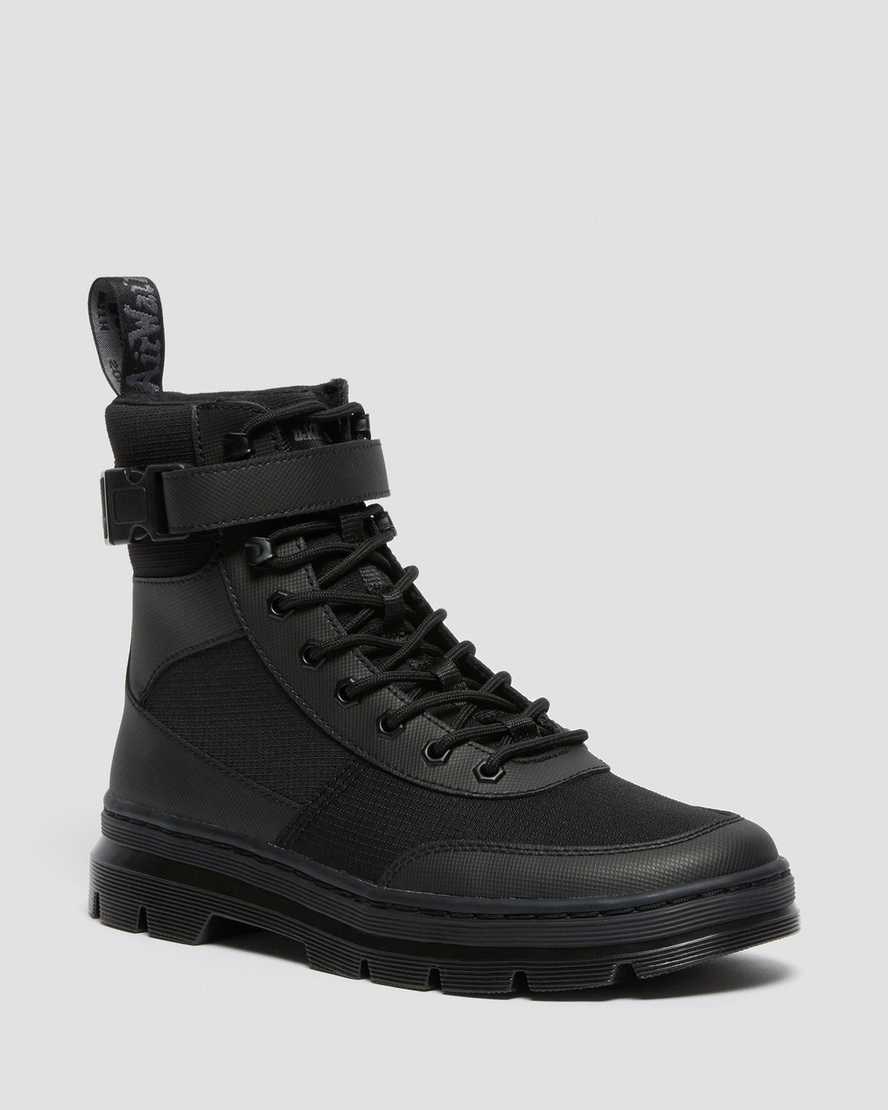 Men\'s Dr Martens Combs Tech Poly Ankle Boots Black Element-poly Rip Stop | 580DIHSEX