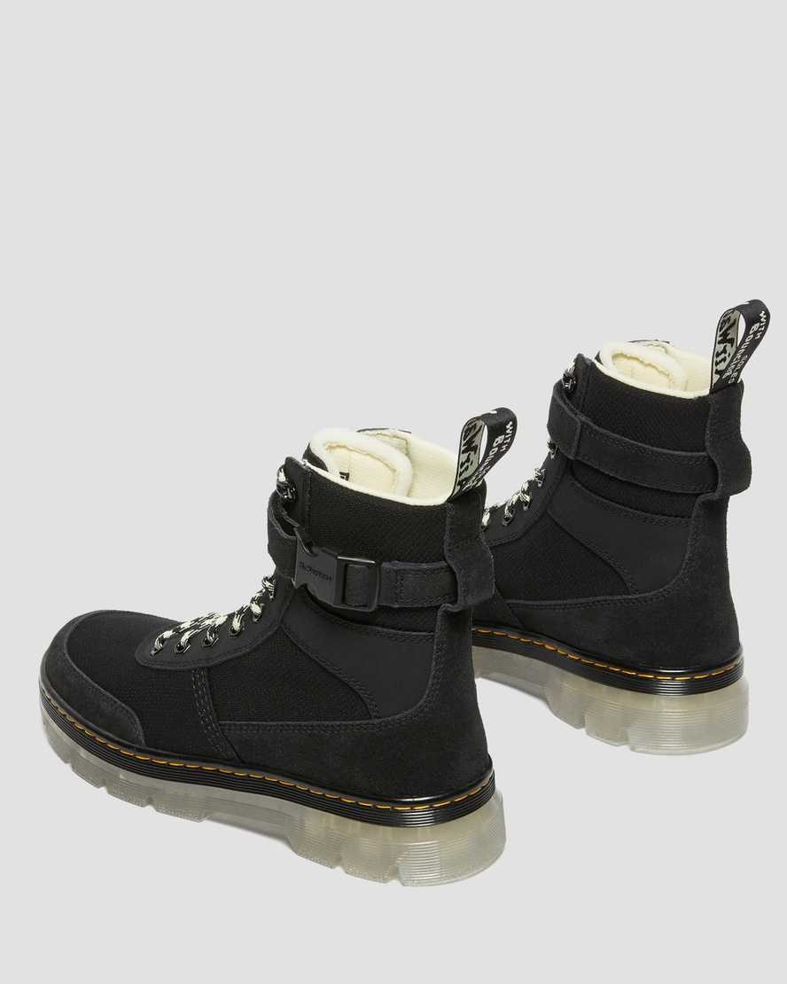 Men's Dr Martens Combs Tech Superknit + Suede Ankle Boots Black | 703AQEKDR