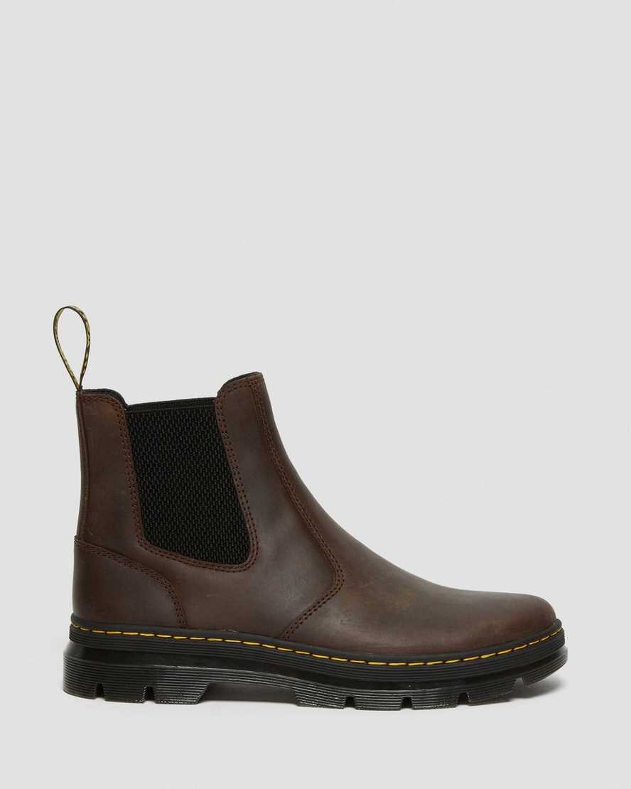 Men's Dr Martens Embury Crazy Horse Leather Chelsea Boots Brown Crazy Horse Leather | 570BPWNJE