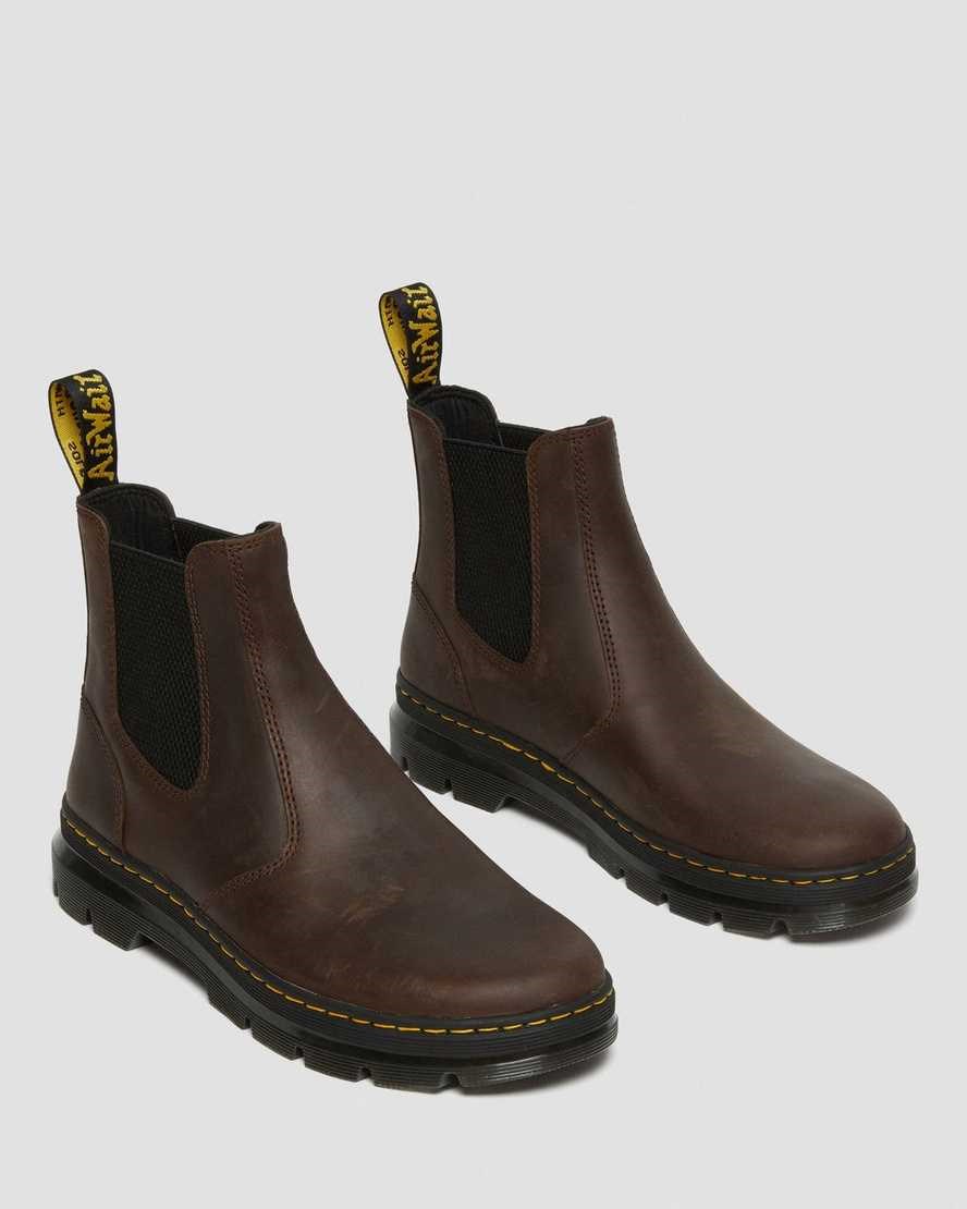 Men's Dr Martens Embury Crazy Horse Leather Chelsea Boots Brown Crazy Horse Leather | 570BPWNJE