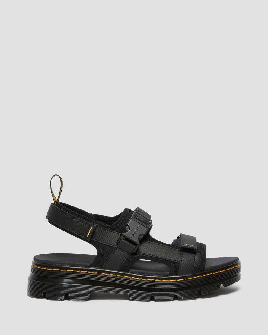 Men's Dr Martens Forster Webbing Sandals Black | 354ECXTFW