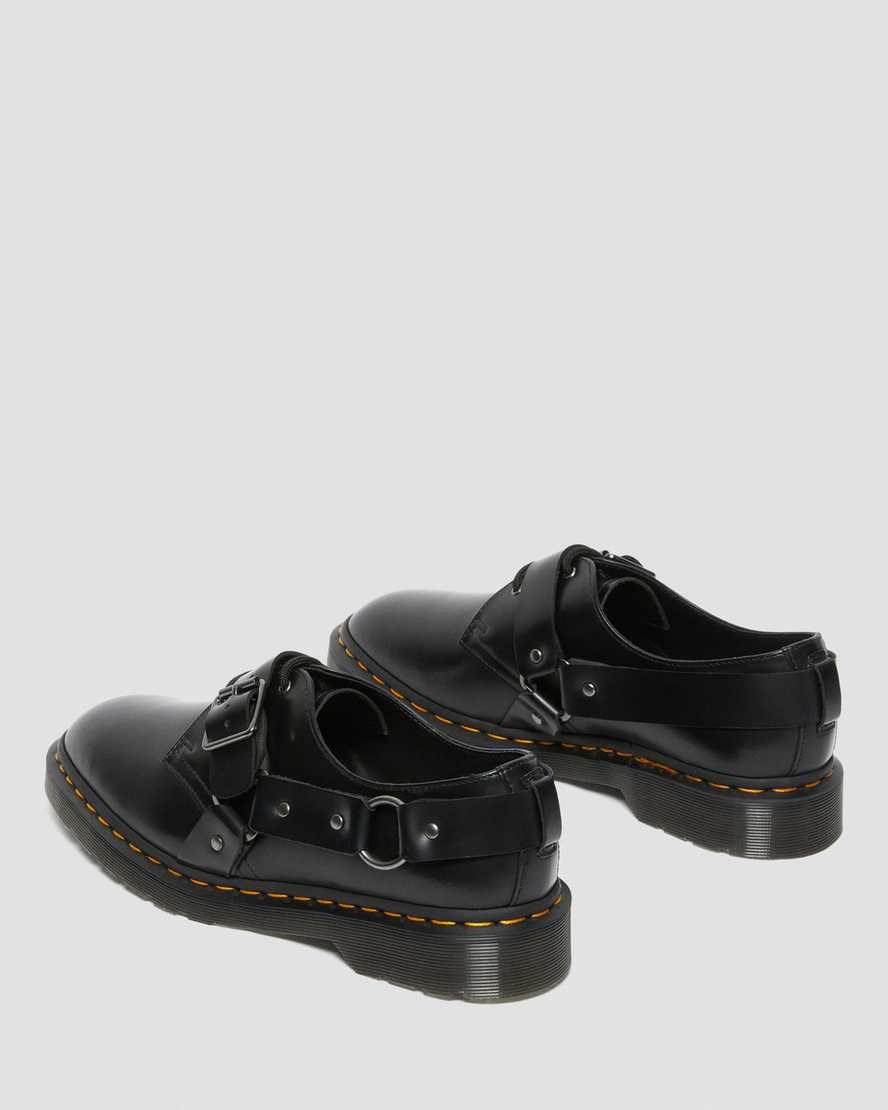 Men's Dr Martens Henree Polished Smooth Leather Oxford Shoes Black Polished Smooth | 820BJOEYK