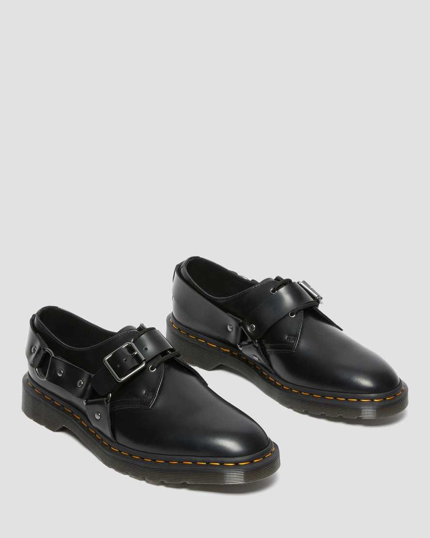 Men's Dr Martens Henree Polished Smooth Leather Oxford Shoes Black Polished Smooth | 820BJOEYK